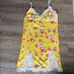 Lacy yellow silk sundress